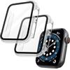 OFFCUP 2 Pezzi Trasparente Cover per Apple Watch Series 9 (2023) / Series 8 / Series 7, 41mm con Vetro Temperato, Copertura Completa Custodia Rigida HD Clear Pellicola Protettiva