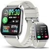 WeurGhy Smartwatch Uomo Donna, Effettua e Risposta Chiamate,1.85" Orologio Smartwatch con SpO2 Cardiofrequenzimetro Contapassi, 112+Modalità Sportive Fitness Tracker, Impermeabile IP68 Smart watch, Bianco