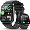 WeurGhy Smartwatch Uomo Donna, Effettua e Risposta Chiamate,1.85" Orologio Smartwatch con SpO2 Cardiofrequenzimetro Contapassi, 112+ Sportive Fitness Tracker, Impermeabile IP68 Smart watch per Android iOS