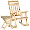 Outsunny Set Mobili da Giardino in Legno da 2 Pezzi, Sedia a Dondolo e Tavolino Pieghevole e Portatile per Esterno