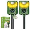 ISOTRONIC Repellente solare per animali selvatici: procioni, cervi, volpi e cinghiali - Repellente a frequenza + luce a fiamma - Efficace deterrente per animali (2 pezzi)