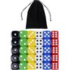 SLAKOZYT 30 Pezzi Dadi Colorati a 6 Facce,22mm D6 dadi in acrilico,6 Facce Game Dice a cubetti in acrilico con sacchetto a cubo nero,per Poker,Giochi da Tavolo, Giochi con Dadi e Matematici,poker