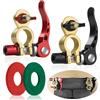 LPZMPZ 2 Pezzi Morsetti per Terminali di Morsetto Terminale Batteria Connettori Auto 12v/24v M8 in Ottone Positivo e Negativo Sgancio Rapido con Rondelle Protezione per Barca,Trattore,Moto