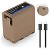 NEEWER NP-F970 10500mAh Batteria di Ricambio Ricarica in 4,8Ore Cavo USB C a Ricarica Rapida PD 20W Batteria per Fotocamera Monitor Luce Video per Sony FX3/FX30/A7, per Canon R5, per Nikon Z8, Marrone