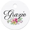 Handmade Generico 30 Pezzi, Cartellini Stampati per bomboniera 30 mm, bomboniere, Fiori, Etichette,Matrimonio, Battesimo, Comunione, cresima (FLR-12-C)