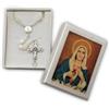 OVUNQUE PROTEGGIMI Rosario della Madonna delle Lacrime cm 43 grani Effetto Madreperla, manifattura Italiana