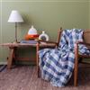 LERUUM Coperta per letto in cotone riciclato motivo tartan blu e verde a nido d'ape super morbida ecologica per poltrona divano letto caldo e confortevole 150 x 200 cm (blu-verde, 150 x 200