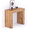 Mobili Fiver, Consolle Ingresso Evolution 90x40, Rovere Rustico, Nobilitato, Consolle moderna corridoio, Made in Italy