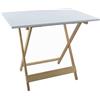 Mediawave Store - Tavolo in Legno Formica, 60x90, Tavolo Richiudibile, F2149, Pieghevole, per Campeggio, Evanti, Salvaspazio da Giardino, Resistente, Moderno (Bianco)