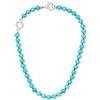 GAVU Collana Girocollo da Donna in Pietre Naturali con Chiusura OT in Acciaio Inox, Collana da Donna Turchese Sintetico con Perline 8mm Annodate a Mano