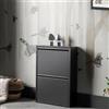 Dmora Scarpiera Ezequiel, Mobile portascarpe, Armadio da Ingresso Multiuso, Mobiletto per Calzature, 50x15h71 cm, Nero, 2 Scomparti
