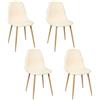 HOME DECO FACTORY,HD7671, Set di 4 Sedie Faro Gambe Metallo Effetto Legno M4, Mirage, Mobili, Seduta, Sedia da Tavolo, 50x86x44 cm, altezza seduta 47 cm, Beige Marrone