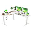 Agilestic Scrivania regolabile in altezza a forma di L con dimensioni 160 x 140 cm, scrivania ergonomica per computer con posizione in piedi e seduta, progettata per angoli, Bianco