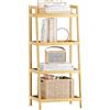 SMIBUY Libreria a scala in bambù, organizer per rack da bagno, espositore per piante autoportante a 4 e 5 livelli Scaffali salvaspazio per camera da letto, cucina (naturale, 4 livelli (99cm H))