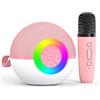 Heroange Microfono Karaoke per Bambini, Giocattolo con Cassa Bluetooth Portatile and Microfono, Luci LED e 6 Effetti di Cambio Voce, Regalo per Bambine e Ragazzi 4-12 Anni (Pink-1 Mic)