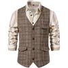 Generic Blazer Gilet Uomo Casual Moda All-Match Gilet Uomo Tasche Multiple Gentiluomo Bello Gilet Uomo Britannico Vintage Classico Business Gilet Uomo A-Khaki1 XXL