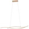 EGLO Grisolia Lampadario a LED, lampada a sospensione per tavolo da pranzo, per sala da pranzo e soggiorno, in metallo e plastica effetto legno, luce bianca calda, 140 cm