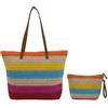 Vico Casa® PANCALDI Borsa mare donna con pochette, borsa spiaggia/Borsa a spalla 49x37x14cm con borsetta, tasca interna e manici in similpelle/Modello 3