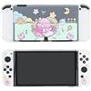 ENFILY Cute Kirby Cover Compatibile con Nintendo Switch OLED, Custodia Dockable, Custodia Ergonomica con Impugnatura Morbida in TPU per Joycon, Set Sparkle Skin