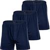 YOURBASICS Boxer da uomo in jersey, in morbido cotone Ulteriore stile americano, confezione da 3 pezzi, in cotone, apertura con bottone, Blu, XXL