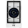 PremierTech Piano Cottura a Gas 1 Fuoco Zona Mono Bruciatore da 30cm Vetro Bianco Domino Gpl Metano,Griglie in ghisa PC301GW
