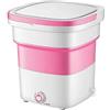 MQQ Lavatrice, Mini Lavatrice Portatile con Manico, Disinfezione Dell'ozono, Macchina for La Pulizia Ad Ultrasuoni, Piccola Piegatura in Stile Biancheria Intima Automatica (Color : Pink)