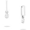 Echtzeit Orecchini a cerchio EJ-0024-E-22, argento, 2,2 cm, Acciaio inossidabile, Zirconia cubica