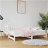 Tidyard Divano Letto Estraibile,Dormeuse Estraibile,Divano Letto con Secondo,Divano Letto in Legno,Divano Letto Scomparsa,Divani Letto Due Posti,Divano Letto con Doghe in Legno,Bianco 2X(80x200) cm