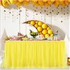 SHTGOI - Gonna da tavolo in tulle, per matrimoni, compleanni, Capodanno, baby shower, feste a tema caramelle, decorazione, 183 x 77 cm, giallo