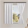 DWCN - Tende per camera da letto con sistema a binario, tende oscuranti con cravatte per tende, tende a ricci corti, tende oscuranti, tende scure per cucina, 145 x 140 cm (altezza x larghezza), grigio