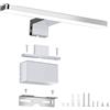 NBEASTKEY Lampada a specchio, 5W Lampada a specchio da bagno 28 cm 230V Bianco neutro 4000K, Luce da bagno per armadietti a specchio, Luce per trucco, 230 V IP44 Impermeabile Cromato (9116P-28)