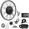 HMWJD Kit di conversione bici elettrica motore ruota anteriore 20/24/26/27,5/28/29/700c, motore con mozzo brushless aggiornato 36V/48V per bicicletta elettrica con display LCD