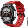 MoKo Cinturino Compatibile con Amazfit T-Rex 2 Smartwatch, Cinturino di Ricambio in Silicone Morbido con Cacciavite in Metallo, Rosso