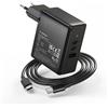 Zolt 65W USB-C Caricabatterie per Laptop, Type-C Adattatore di Alimentazione per Lenovo Thinkpad Yoga HP Spectre Dell XPS Acer Asus Chromebook Samsung Macbook Pro/Air con Cavo di Alimentazione USB-C