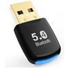 RENGOGA Adattatore Bluetooth PC 5.4 RENGOGA Bluetooth USB Dongle USB Chiavetta Low Latency Plug & Play con Windows 7/10/8.1/11 per Desktop, Laptop, Auricolari, Tastiera, Mouse