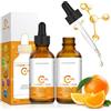 TECHEEL 2 pezzi di siero di vitamina C 20% vitamina C siero viso vitamina C siero viso vitamina C siero idratante siero viso niacinamide siero 30 ml