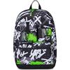 Seven Zaino Scuola Reversibile New Pockets The Double, Nero Verde, Drop Over, Zaino Multitasche Con Auricolari Earphones Wireless Led, Tasca PC, Tasca Borraccia e Markers, Zaino Medie Superiori