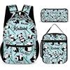 SweetJECCU Zaino personalizzato Farfalla con Lunch Box e Astuccio Set, Personalizzato Set di 3 Zaini Scuola, Panda-1, Large, Zaino con portapranzo