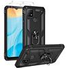 FMPCUON Cover per Samsung Galaxy J6 Plus/J6 Prime/J610 Custodia con 2 x Pellicola Vetro Temperato +2 x Protezione Fotocamera, Grado Militare 360 Anello Supporto TPU Bumper Antiurto per, Nero