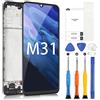 ARSSLY LCD Schermo per Samsung Galaxy M31 M315 M315F SM-M315F, SM-M315F/DS 6,4 Pollici per Samsung Galaxy M31 con Telaio Touch Screen Replacement Digitizer Assembly con Riparazione Kit