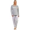 RELAX by Normann Pigiama da donna a maniche lunghe con stampa New York City Loving - 66336, grigio., 44-46
