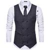 ULPUDFAO Panciotto Uomo Elegante, Classico Gilet Doppiopetto Elegante Gilet Formale Da Lavoro Traspirante Giacca Da Fumo Senza Maniche Slim Fit Abito Da Festa Da Sposa Gilet Per Uomo Nero S