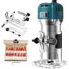 JiGiU Fresatrice Verticale 6,35 mm(1/4 di pollice)28000 G/min,Legno Rifilatrice Elettrica 800W Scanalatura Facile Professionale Utensili con 15PC la Fresa-Regolazione della velocità