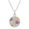 ROBERTO GIANNOTTI COLLANA PENDENTE CHIAMA ANGELI IN ARGENTO CON ZIRCONI BIANCHI E ROSSI SFA139 LUNGHEZZA 90 CM DIAMETRO SFERA 1,8 CM