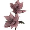 DRW Set di 6 Rami con 2 Fiori di Gomma Eva e Carta Rosa 110 cm