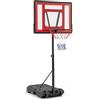 LIFEZEAL Cesto Basket da Piscina per Bambini e Adulti, Canestro Portatile da Esterno con Tabellone e Retina, Regolabile in Altezza (135/125/115) cm, Pallacanestro Sportivo con Ruote da Giardino