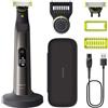Philips OneBlade Pro 360 Autentico Regolabarba elettrico per viso e corpo, rasoio e depilatore, 2x 360 lame, pettine a 14 lunghezze, kit per il corpo, base di ricarica, custodia da viaggio, QP6652/30