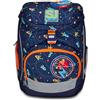 SJ GANG STYLE JAM GANG Zaino Scuola Updown Soft, Blu, Spaceship Trip, Monoscomparto con Cinghia Vita Regolabile, Tasca Laterale con Zip, Tasca in Rete Per Borraccia, Elementari, Medie, Bambino Ragazzo