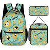 SweetJECCU Zaino personalizzato Farfalla con Lunch Box e Astuccio Set, Personalizzato Set di 3 Zaini Scuola, Panda-3, Large, Zaino con portapranzo