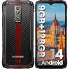 DOOGEE Blade 10 Rugged Smartphone Android 14（2024, 9GB + 128GB/ 2TB Telefono Indistruttibile, 6.56 HD+ Cellulare da Lavoro Antiurto, 16MP+8MP, 5150mAh, 3 Slot Per Carte/ IP68/IP69K /4G Dual SIM/OTG